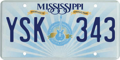 MS license plate YSK343