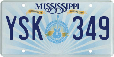 MS license plate YSK349