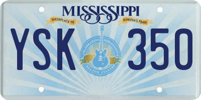 MS license plate YSK350