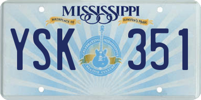 MS license plate YSK351