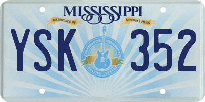 MS license plate YSK352