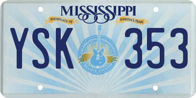 MS license plate YSK353