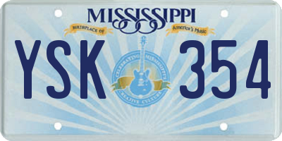 MS license plate YSK354