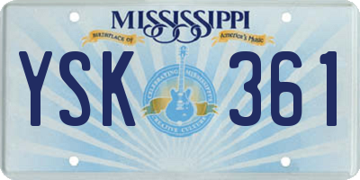 MS license plate YSK361