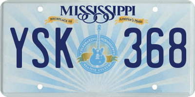 MS license plate YSK368