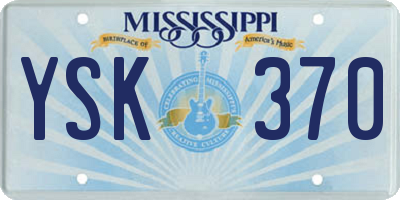 MS license plate YSK370