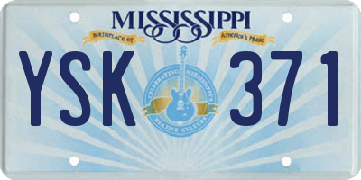 MS license plate YSK371