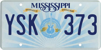 MS license plate YSK373