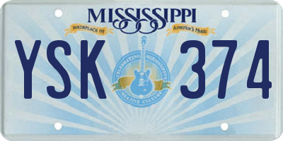 MS license plate YSK374