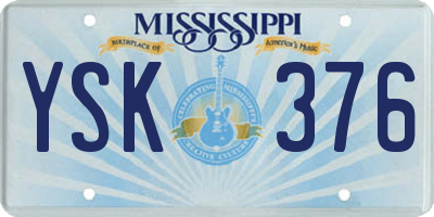 MS license plate YSK376