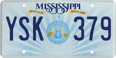 MS license plate YSK379
