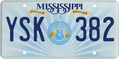 MS license plate YSK382