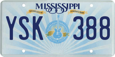 MS license plate YSK388