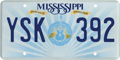 MS license plate YSK392