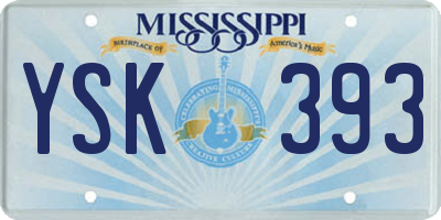 MS license plate YSK393