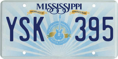 MS license plate YSK395