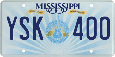 MS license plate YSK400