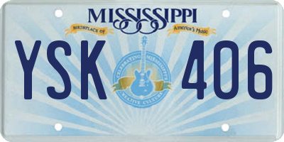 MS license plate YSK406