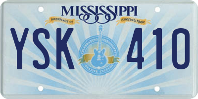 MS license plate YSK410