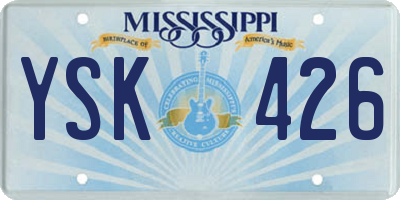 MS license plate YSK426
