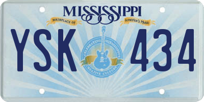 MS license plate YSK434