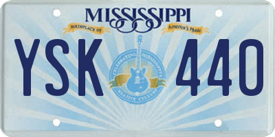 MS license plate YSK440