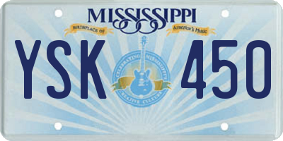 MS license plate YSK450