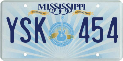MS license plate YSK454