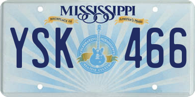 MS license plate YSK466
