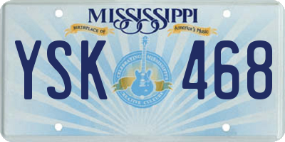 MS license plate YSK468