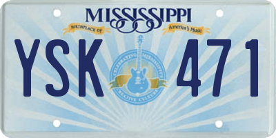 MS license plate YSK471