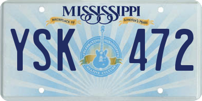 MS license plate YSK472