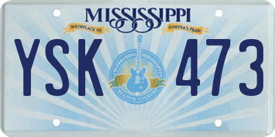 MS license plate YSK473