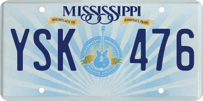 MS license plate YSK476
