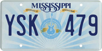 MS license plate YSK479