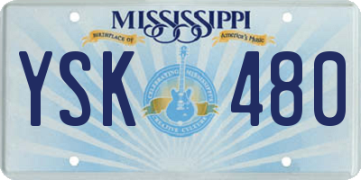 MS license plate YSK480
