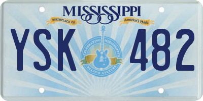 MS license plate YSK482