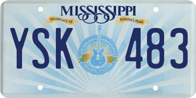 MS license plate YSK483