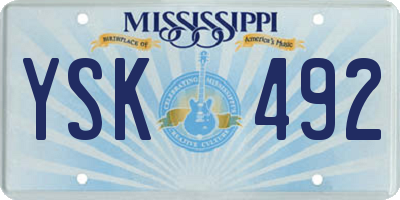 MS license plate YSK492
