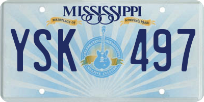 MS license plate YSK497