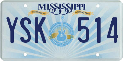 MS license plate YSK514