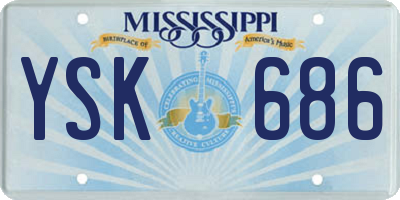 MS license plate YSK686