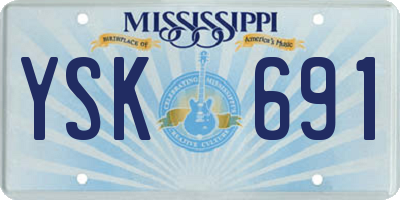 MS license plate YSK691