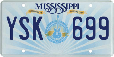 MS license plate YSK699