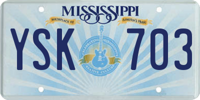 MS license plate YSK703