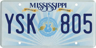 MS license plate YSK805