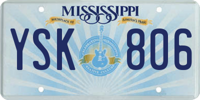 MS license plate YSK806