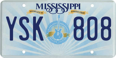 MS license plate YSK808