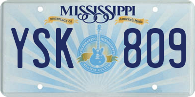 MS license plate YSK809