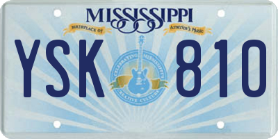 MS license plate YSK810